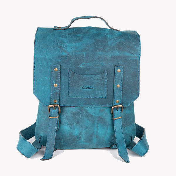 Turquoise 2025 leather backpack